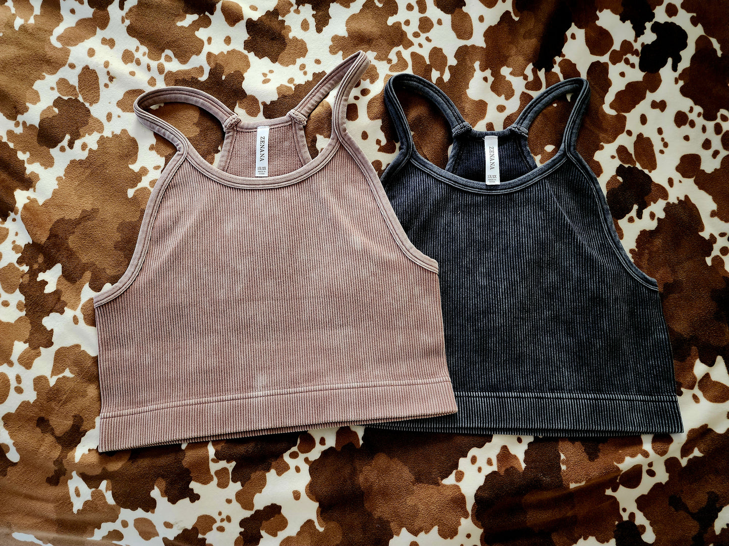 PLUS WASHED RIBBED SEAMLESS CROPPED CAMI TOP