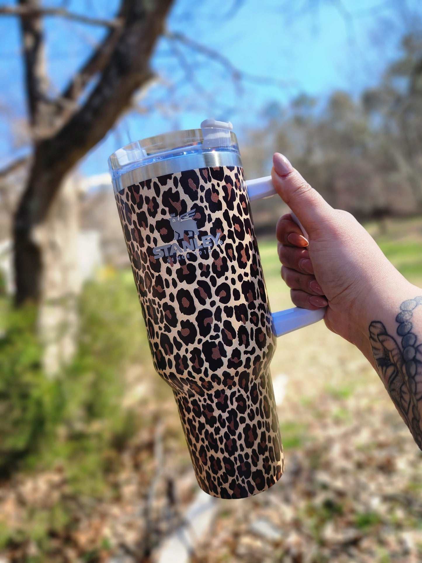 Cheetah Print 40 oz Tumber Please Read Description