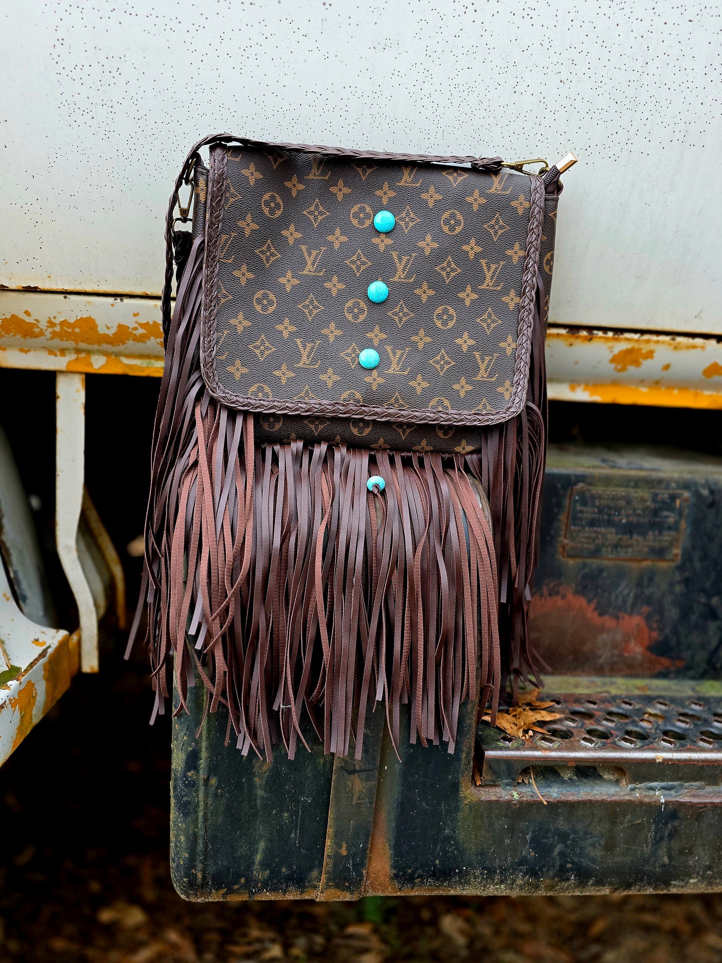Western Fringe Turquoise Handbag