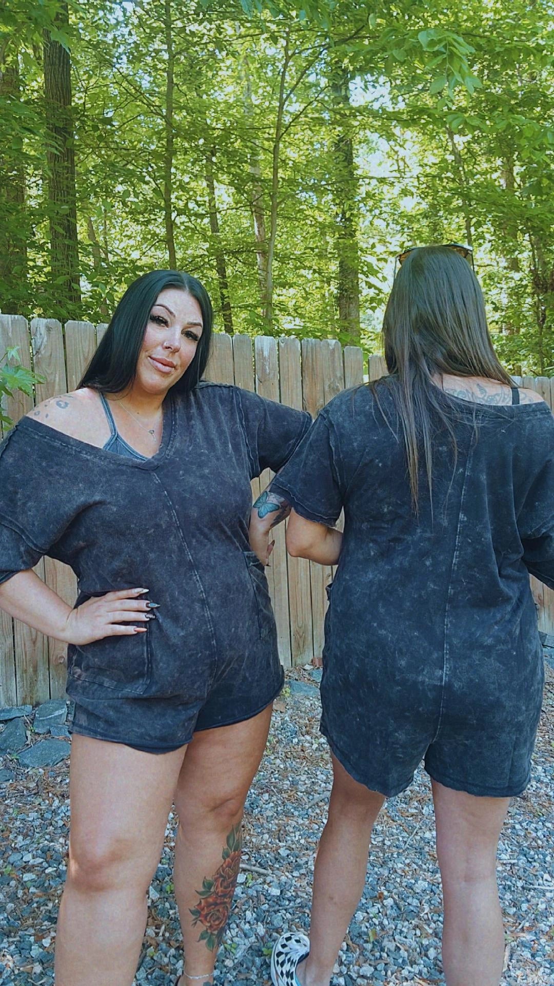 Mineral Washed Oversized Casual Knit Romper