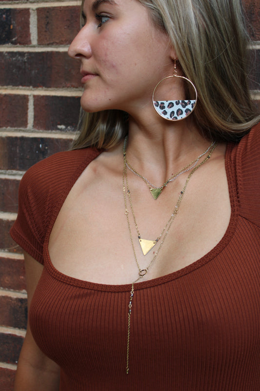 Cheetah Dangle Hoops