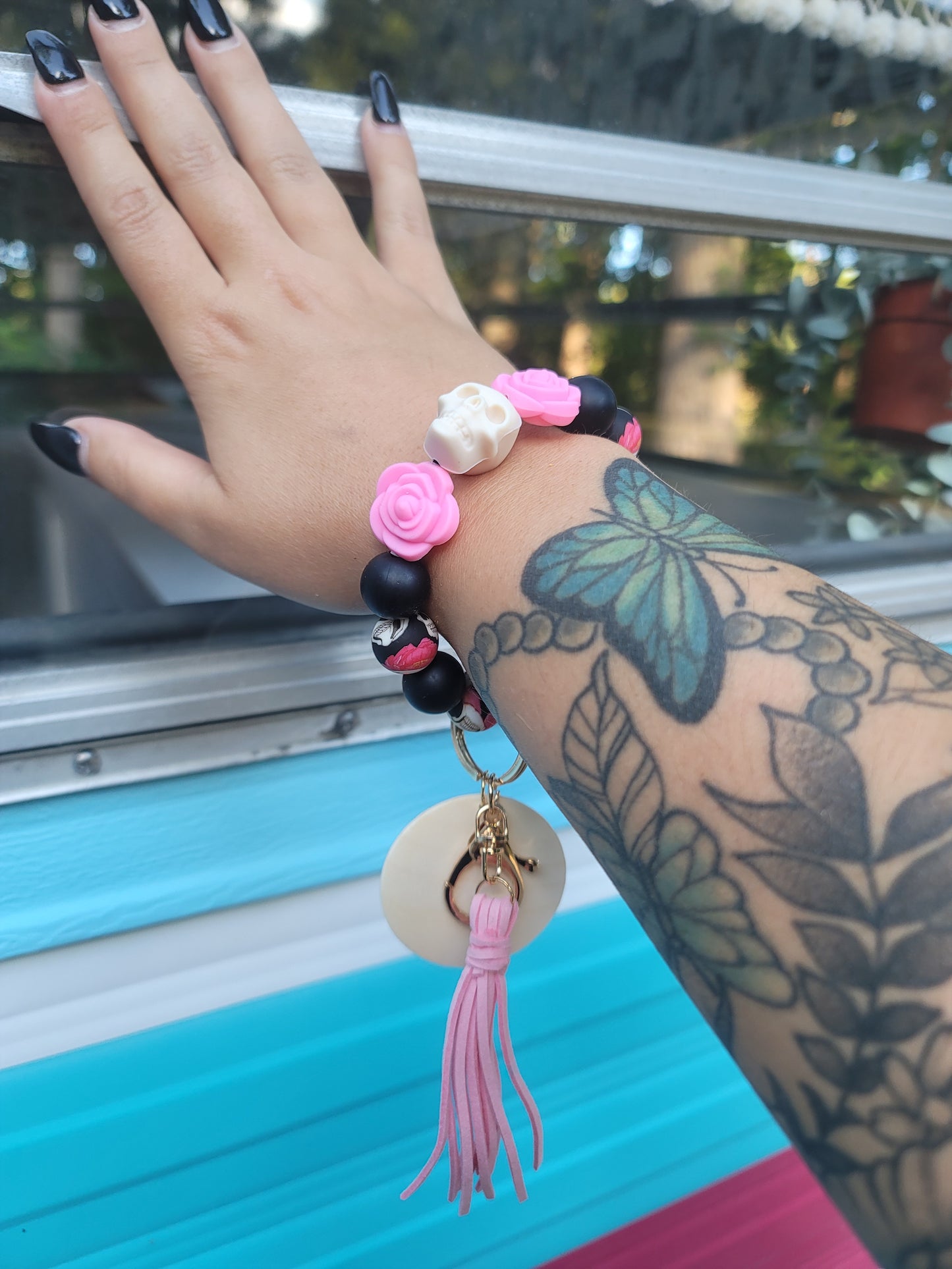 Skull Keychain Wristlet