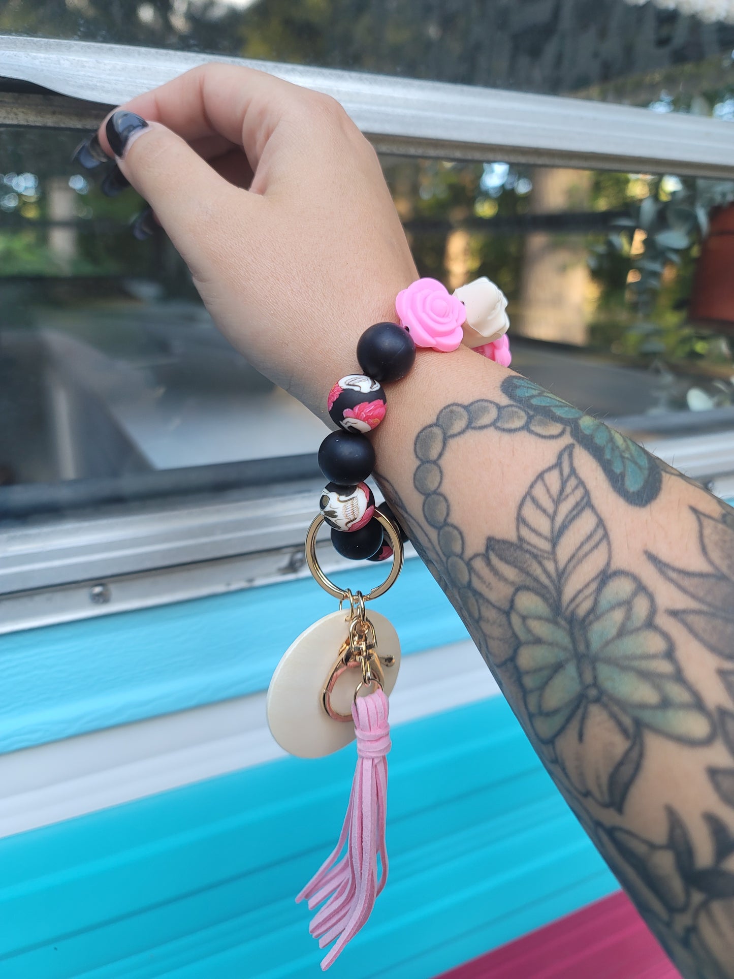 Skull Keychain Wristlet