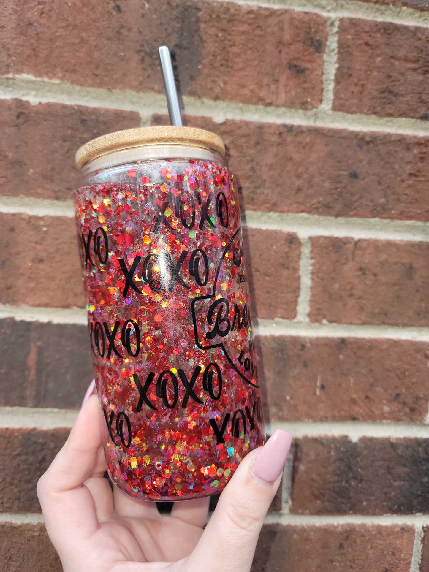 Cupid Snowglobe Glass Tumbler