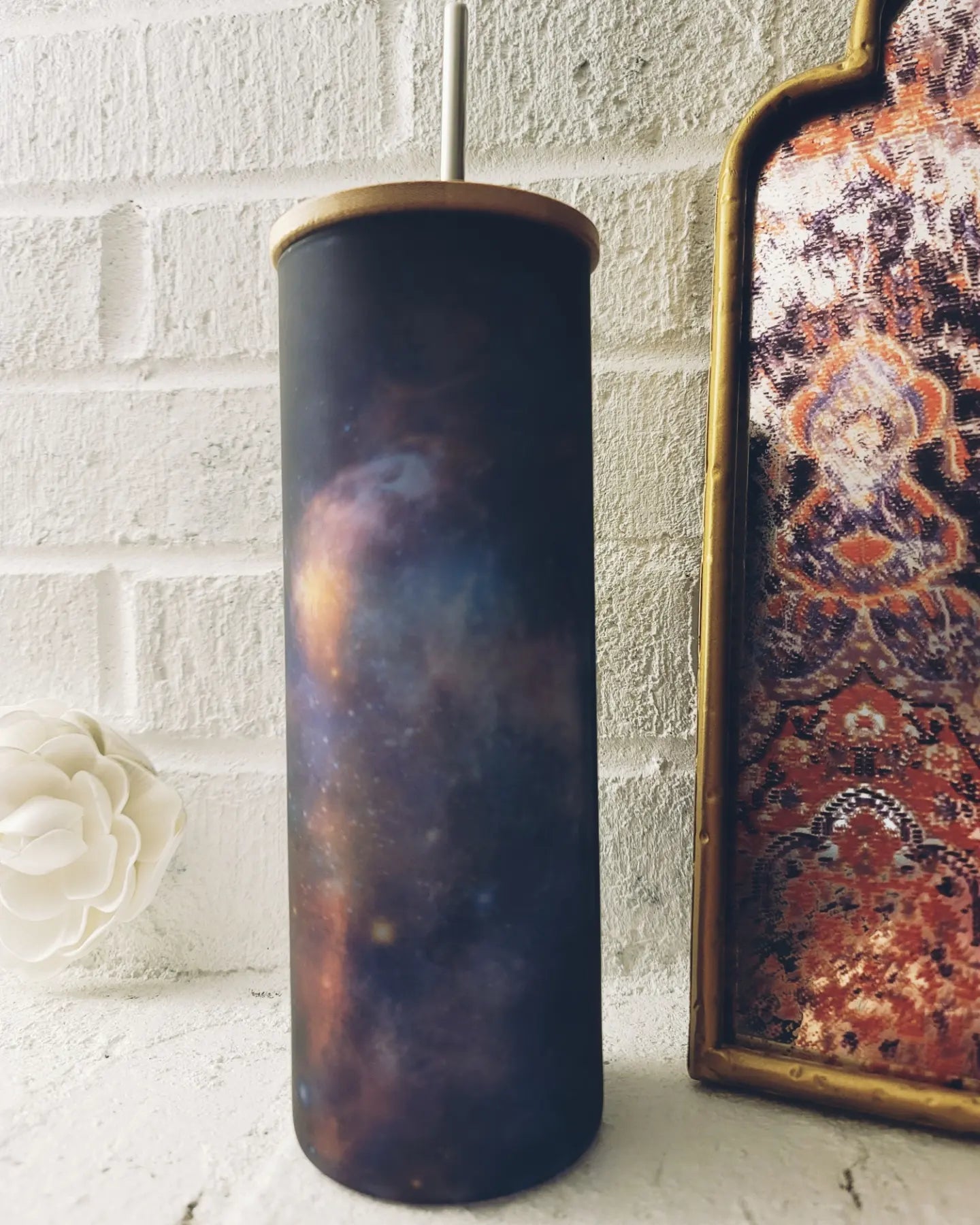 Galaxy Frosted Glass Tumbler