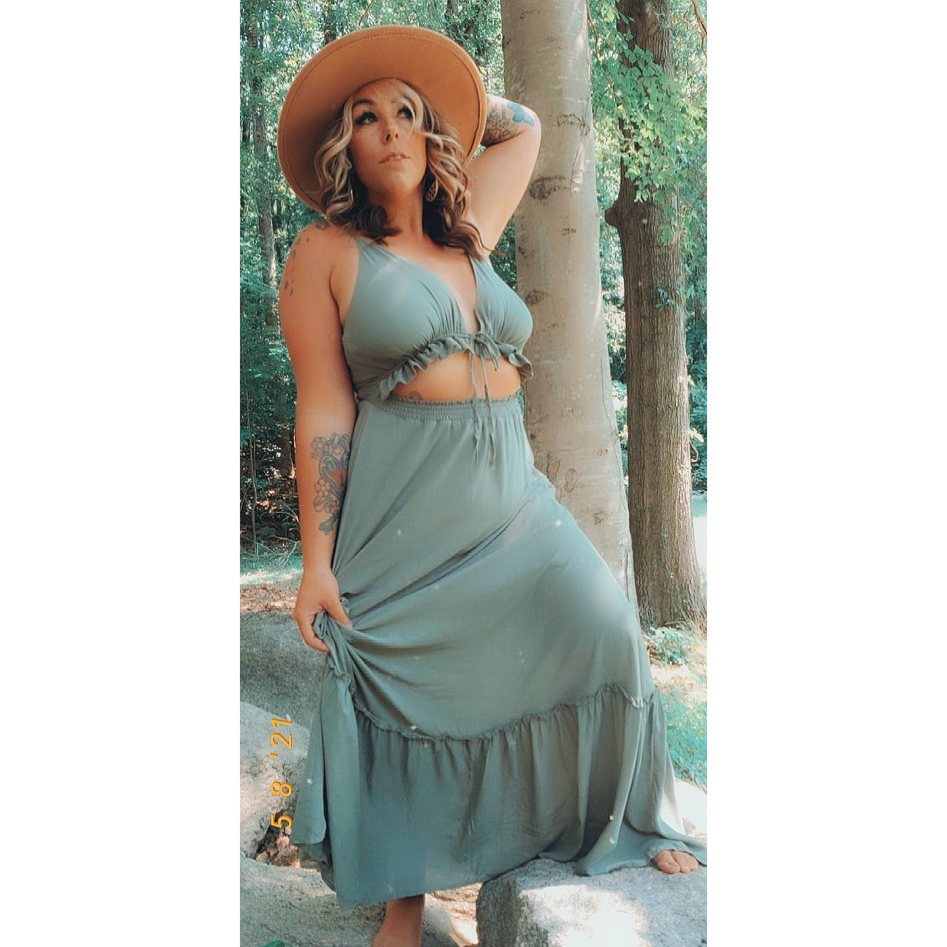 Bohemian Sage Dress