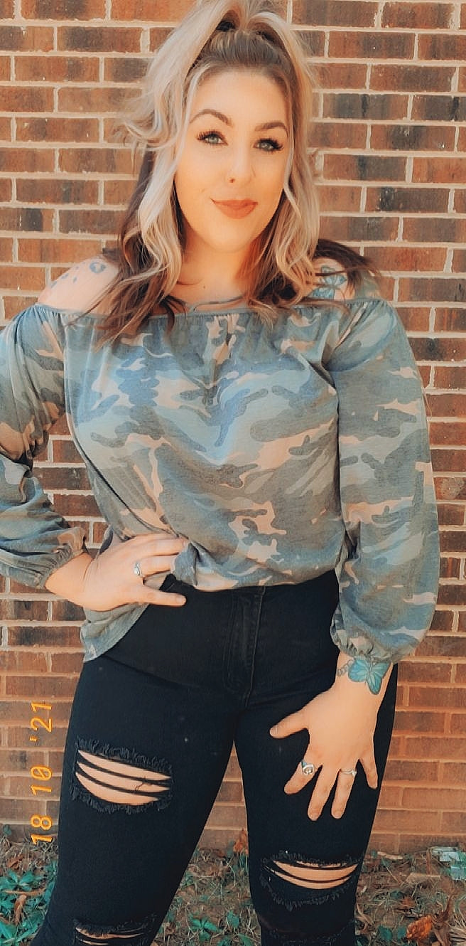 Olive Camo Top