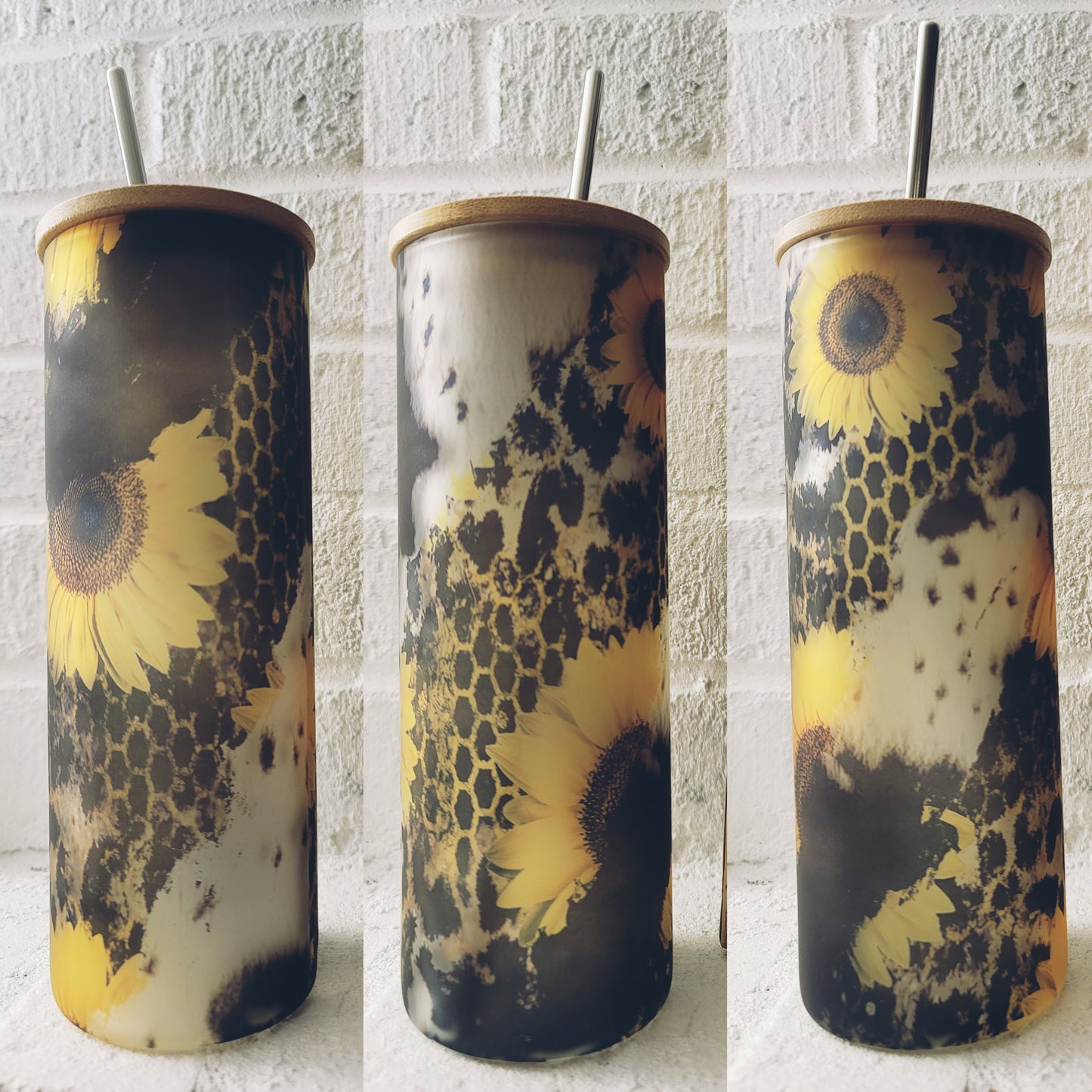 Sun Flower Glass Tumbler
