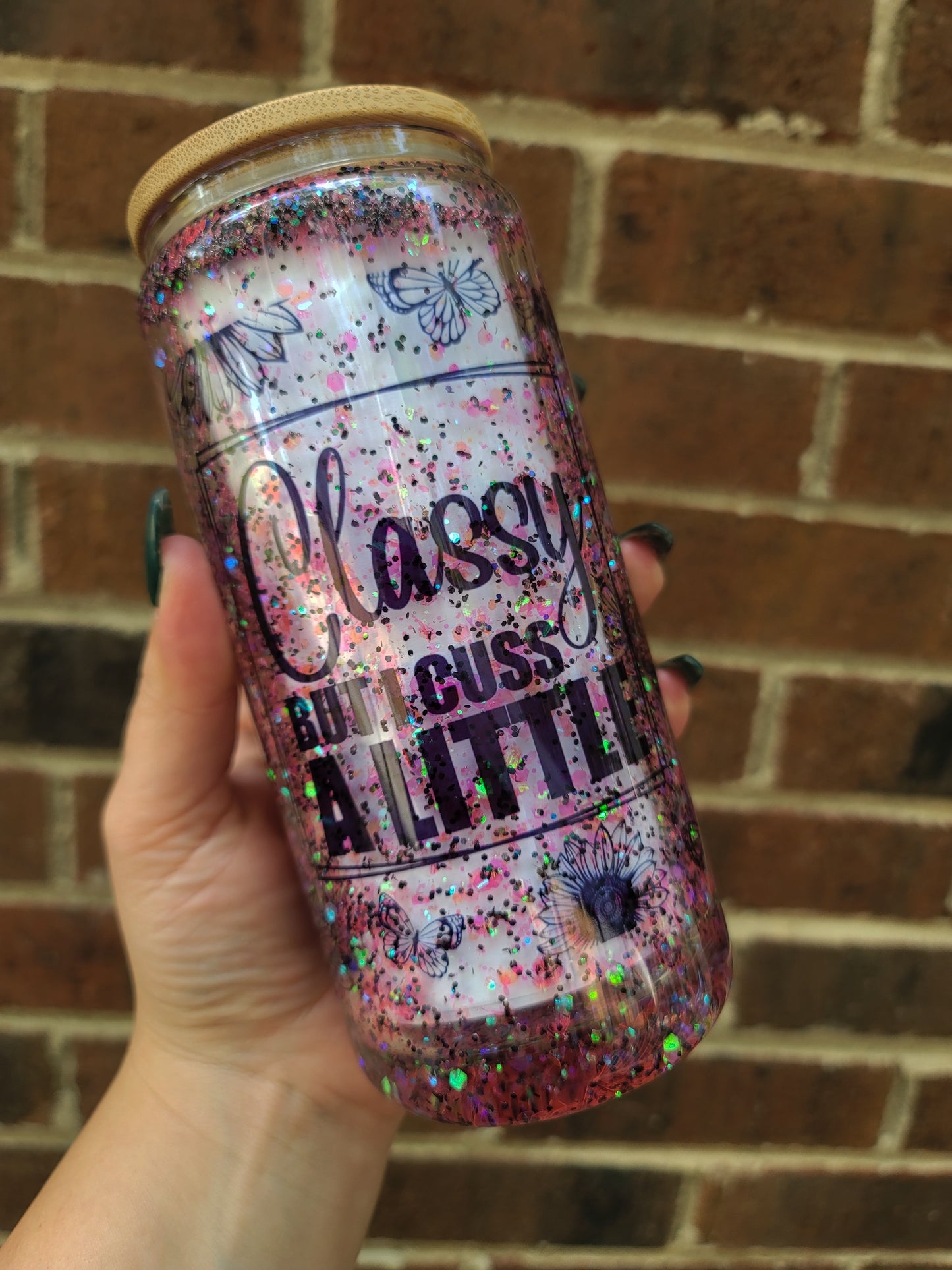 Classy Snowglobe Glass Tumbler