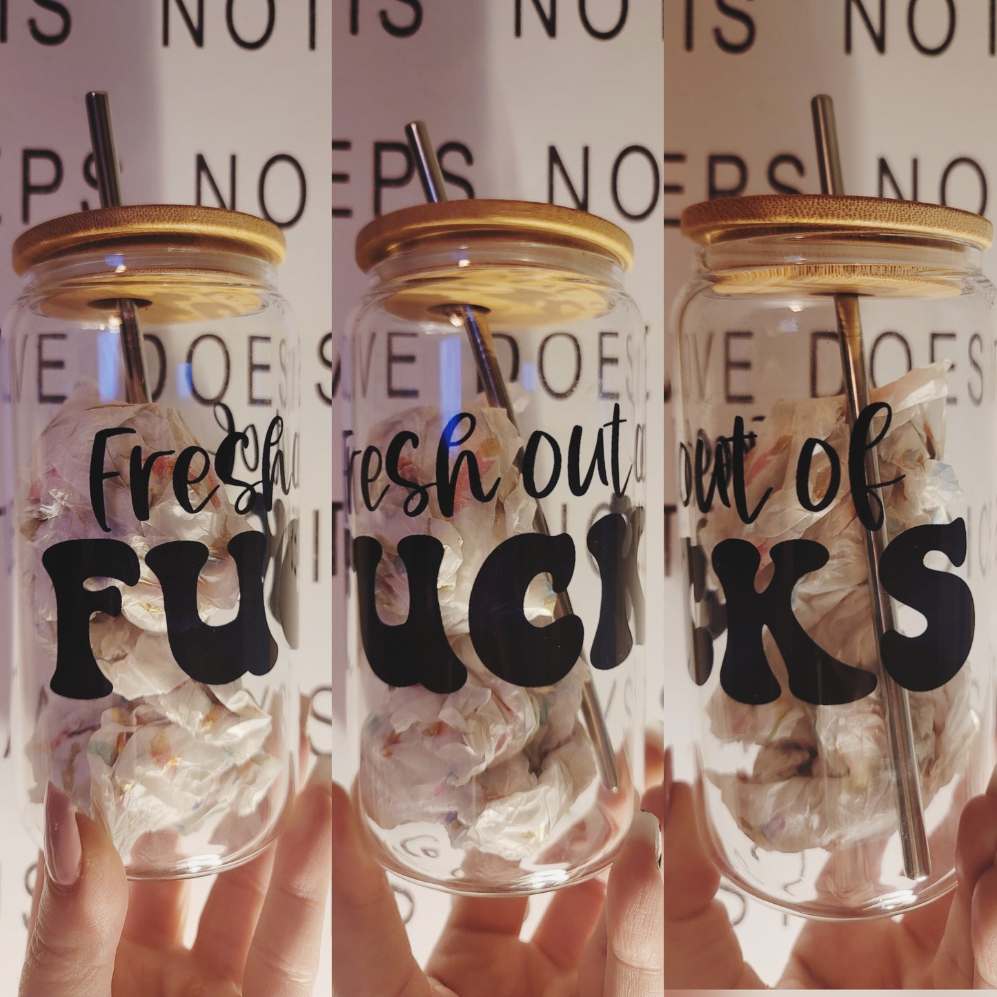 Fresh Out Of F@#$% Glass Tumbler