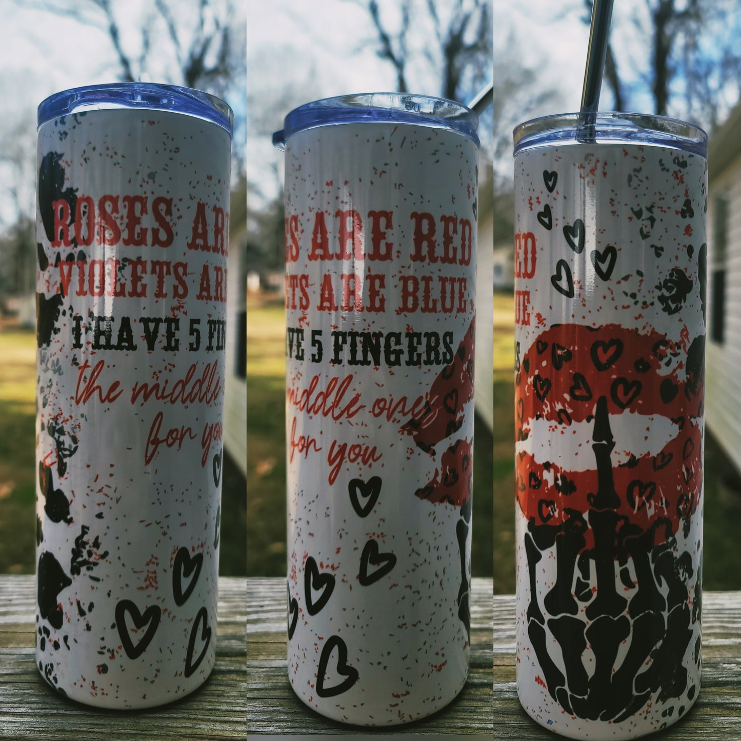 Roses Are Red Skinny Tumbler