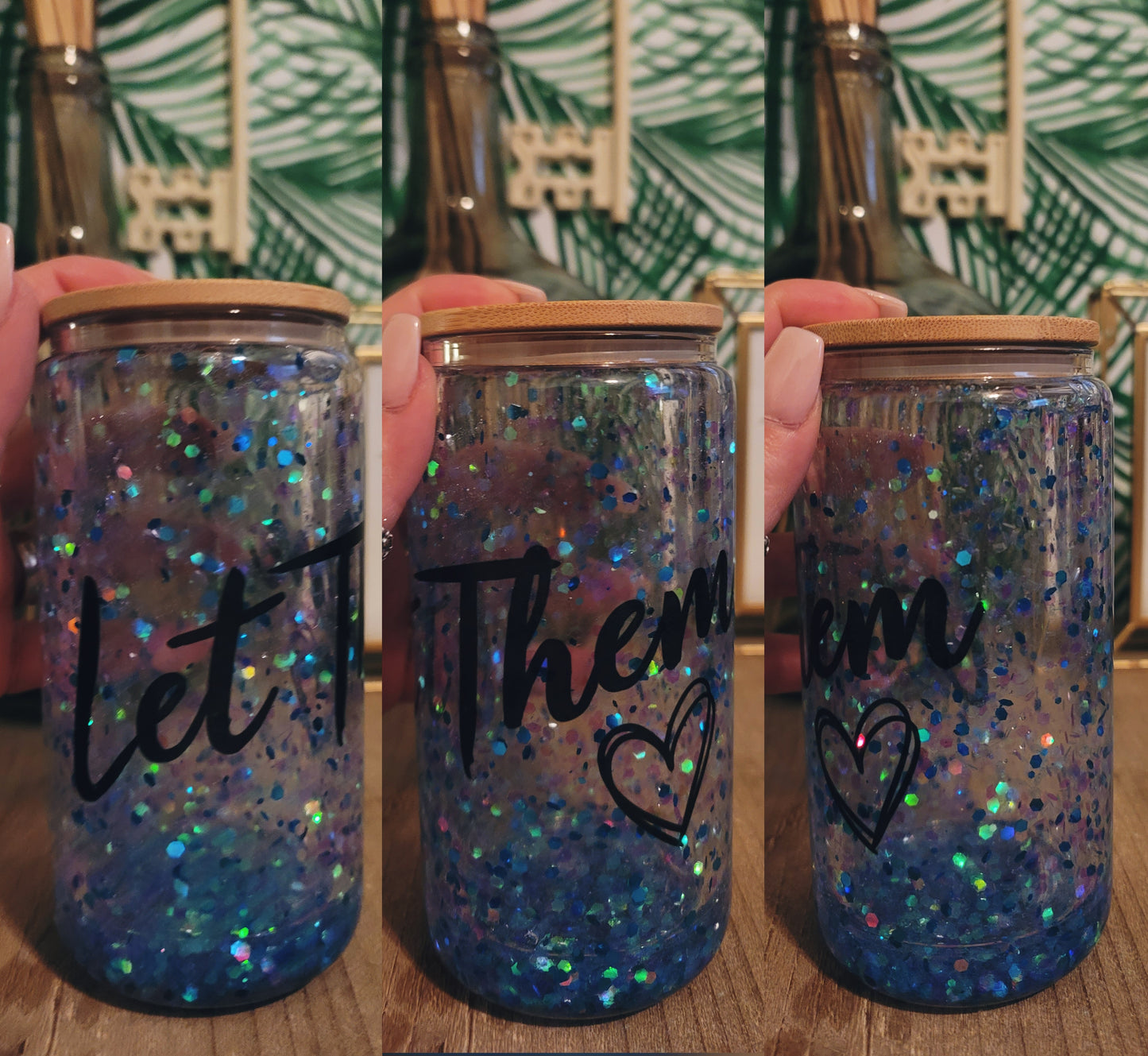 Let Them Snowglobe Glass Tumbler