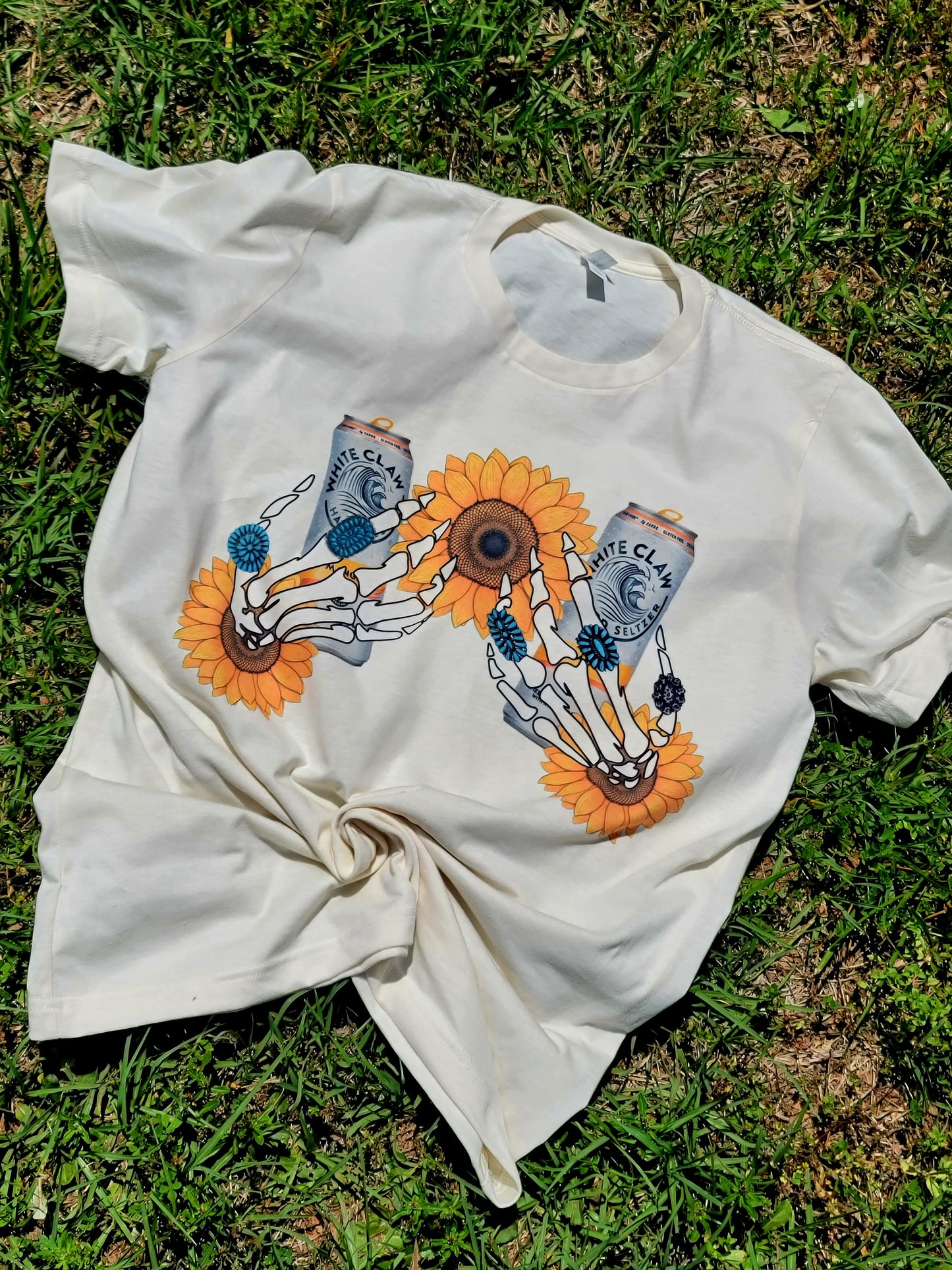 Beer Western Skull Hands Tee