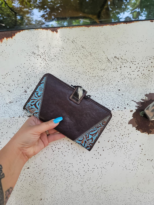 Myra Turquoise Western Wallet