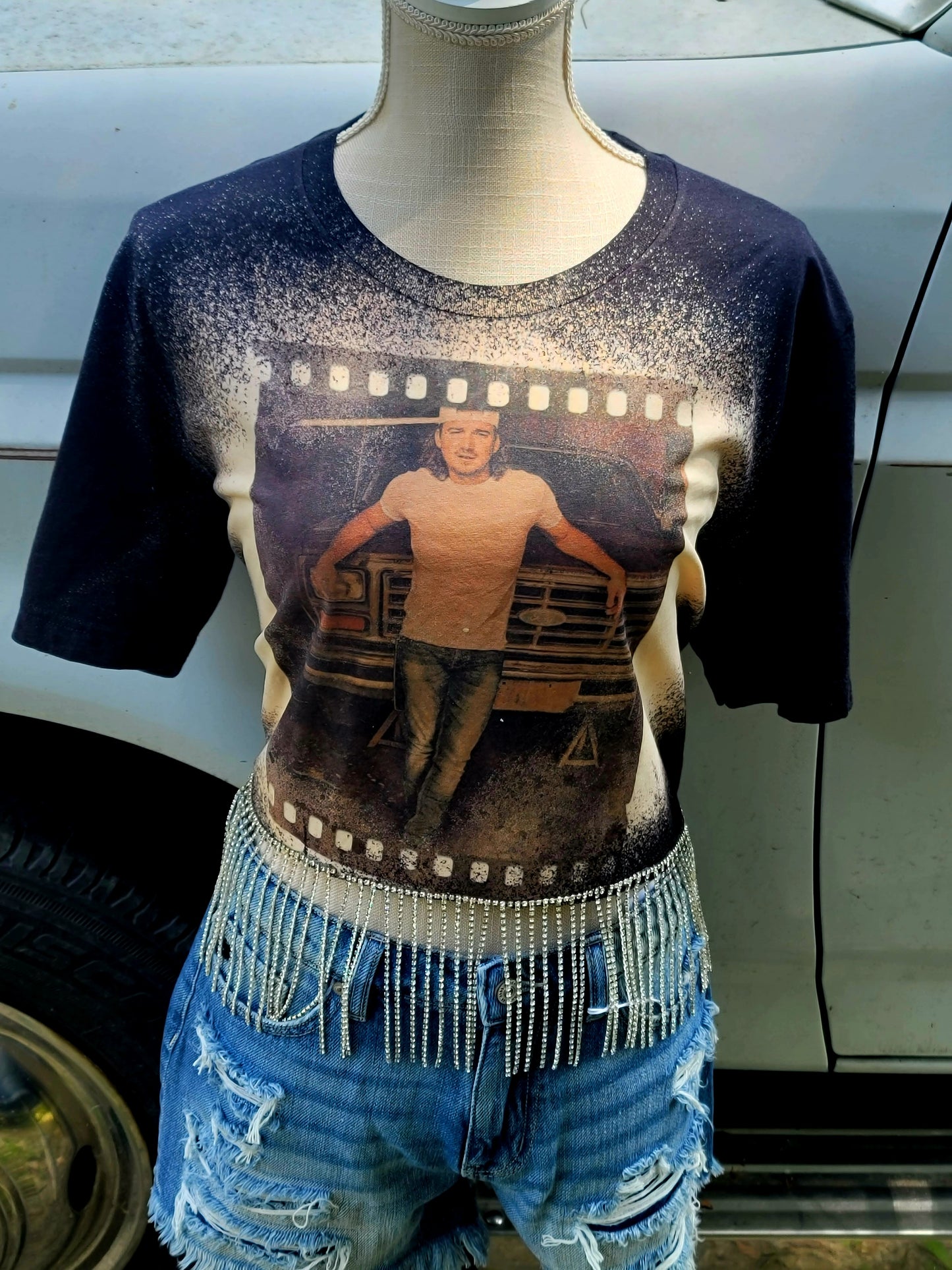 MW Rhinestone Fringe Tshirt