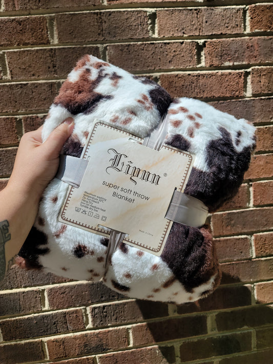 Super Soft Cowprint Throw Blanket (PREORDER)