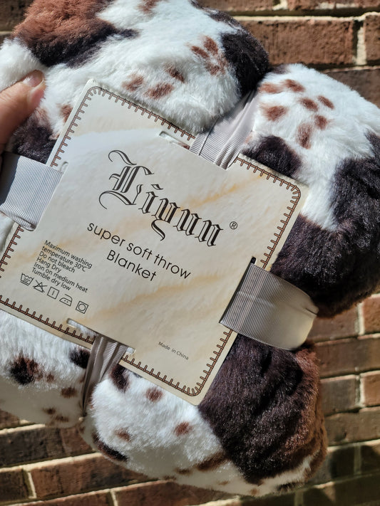 Super Soft Cowprint Throw Blanket (PREORDER)