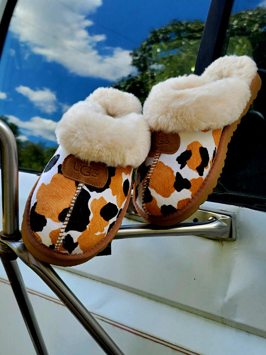 Cowprint Slippers (PREORDER) Please Read Description