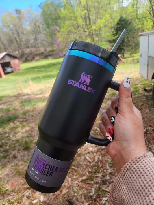 Black & Purple 40z Tumbler