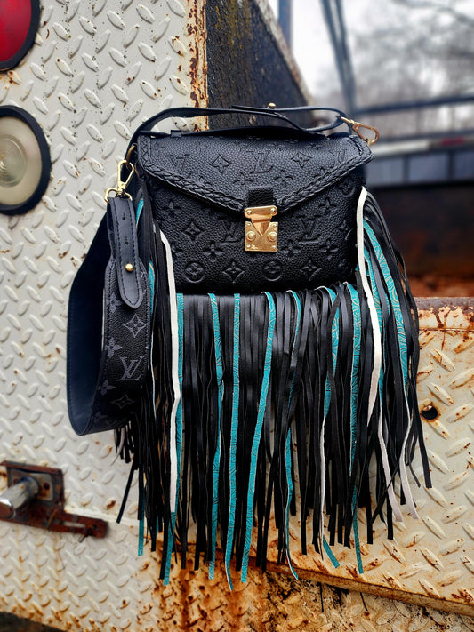 Black Turquoise Fringe Handbags PREORDER ITEM PLEASE read description carefully