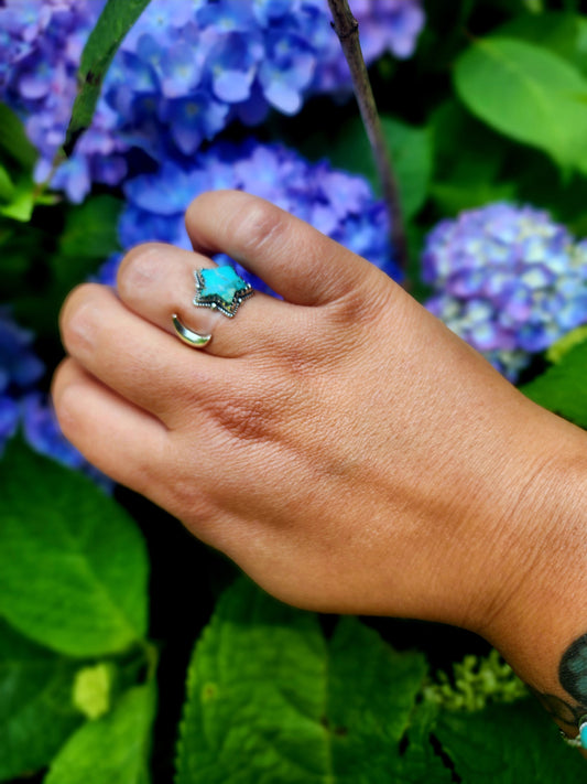 Moon & Star Western Ring