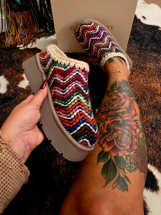 Western Boho Platform Slipper
