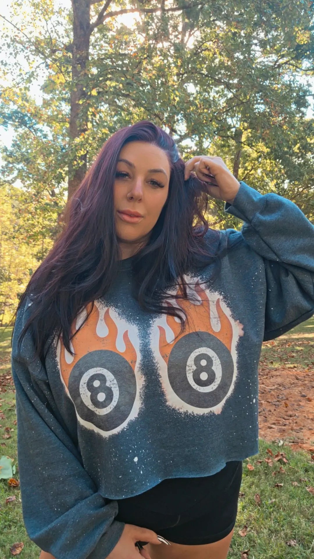 Flaming 8Ball Bleach Sweatshirt