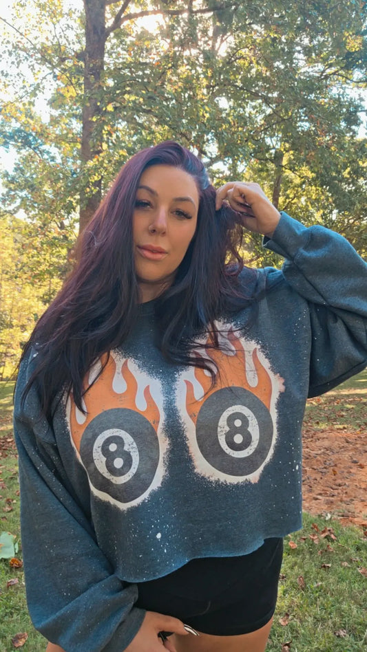 Flaming 8Ball Bleach Sweatshirt
