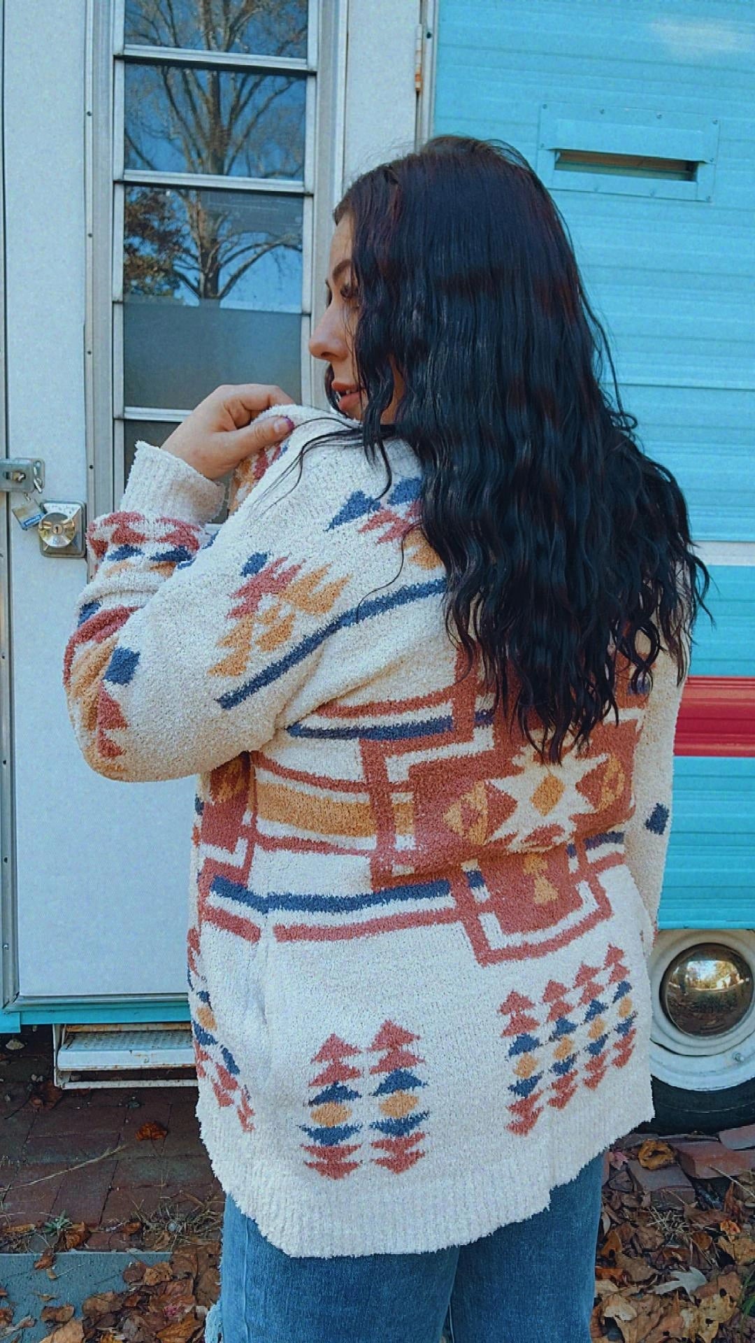 Western Aztec Sweater Cardigan