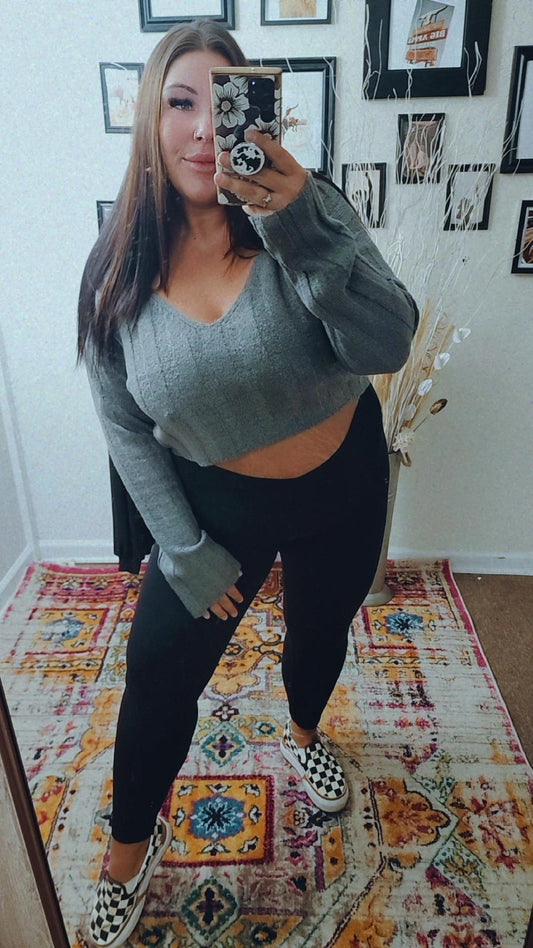 Charming Sweater Crop Top