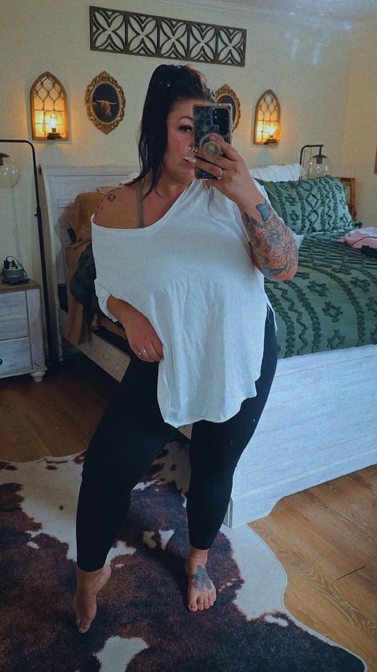 Joey Vneck Washed Cotton Boyfriend Tee