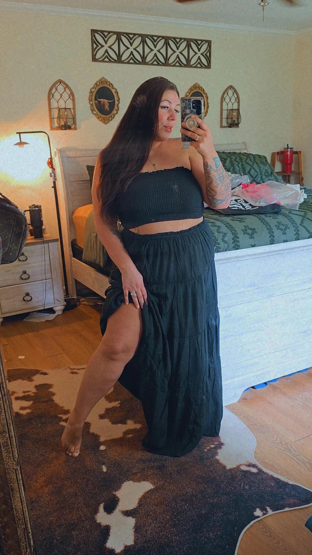 Smocked Tube Top & Tiered Skirt Set