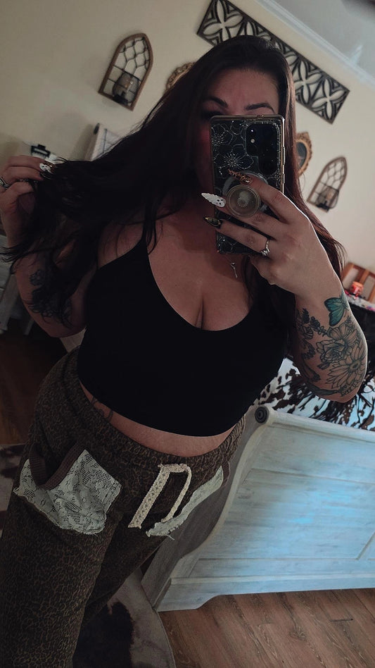 Ribbed V Neck Crop Top