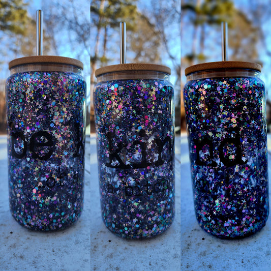 Be Kind....Of A B#$% Snowglobe Glass Tumbler