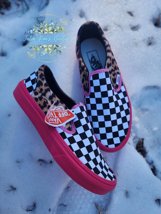 Pink Checkered Shoes Please Read Description carefully preorder
