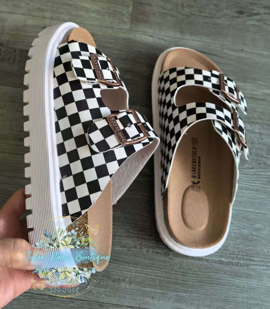 Checkered Sandals Please Read Description Carefully