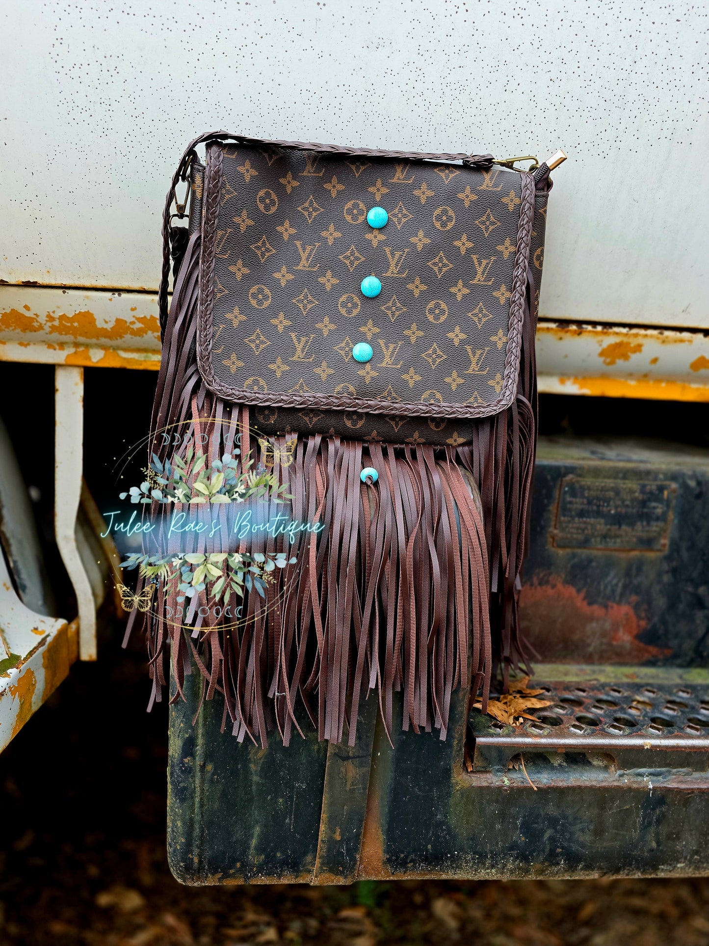 Western Fringe Turquoise Handbag