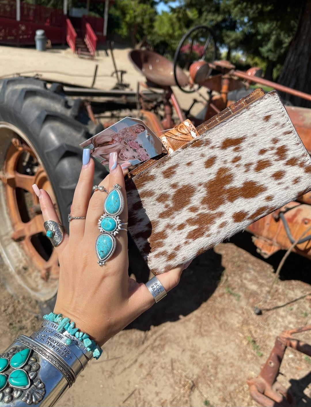 Eliza Cowhide Leather Tooled Wallet