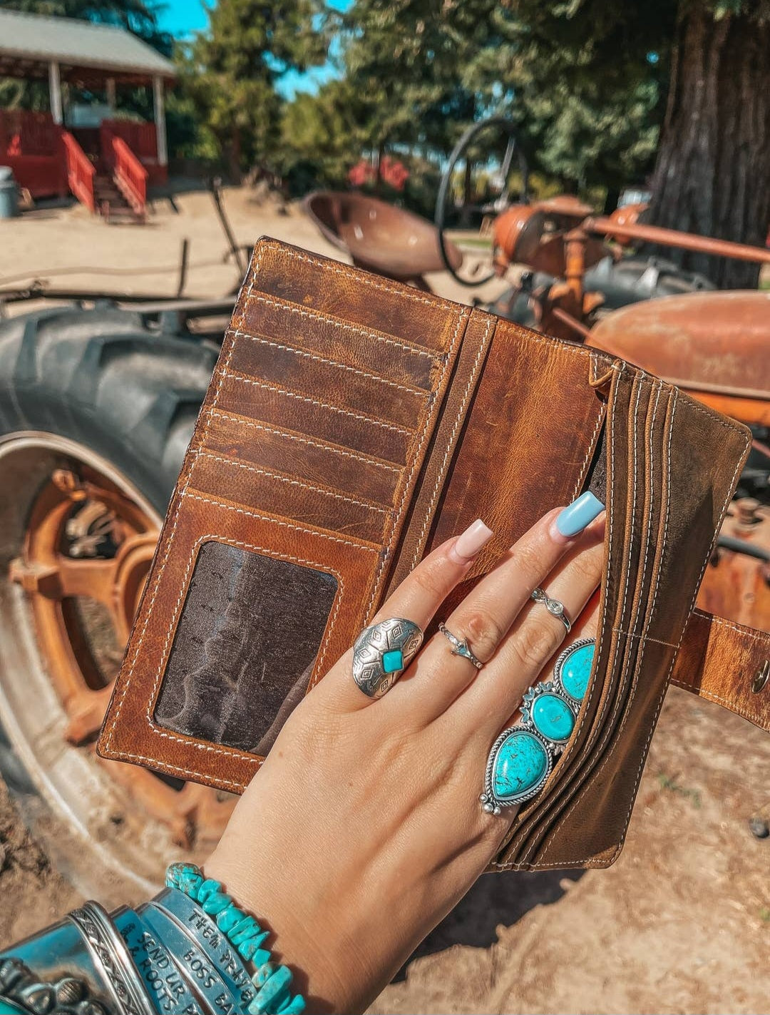 Eliza Cowhide Leather Tooled Wallet