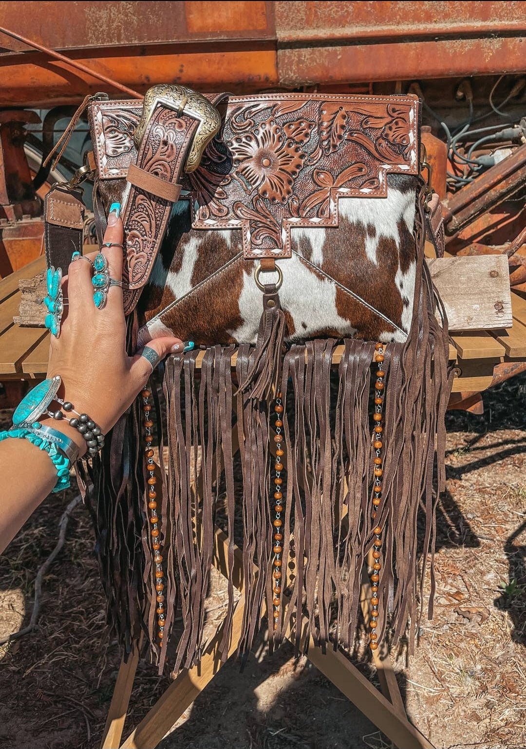 The Lancaster Cowhide Leather Tooled Purse