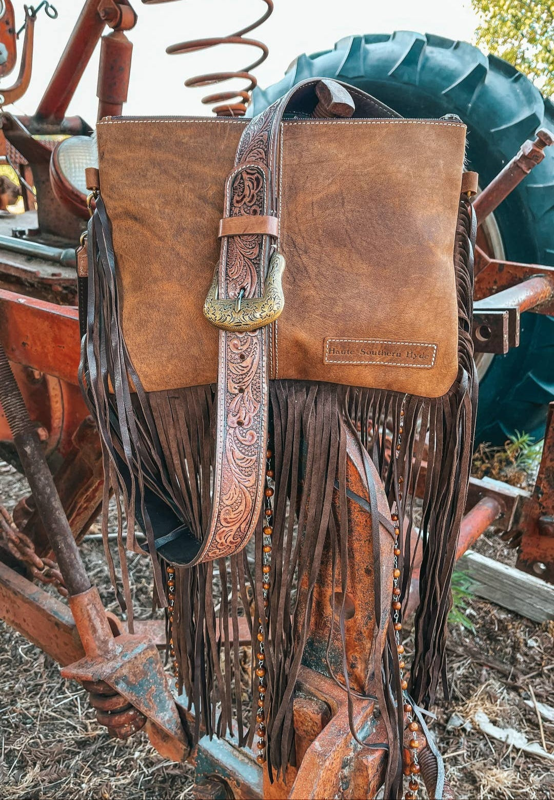 The Lancaster Cowhide Leather Tooled Purse