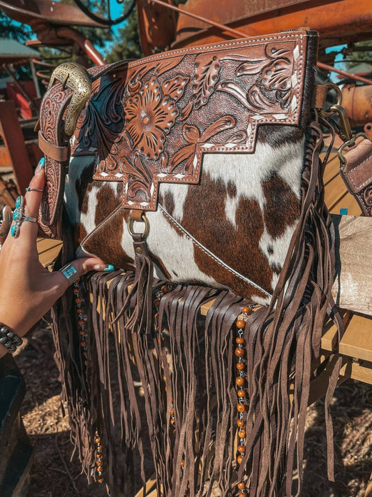 The Lancaster Cowhide Leather Tooled Purse