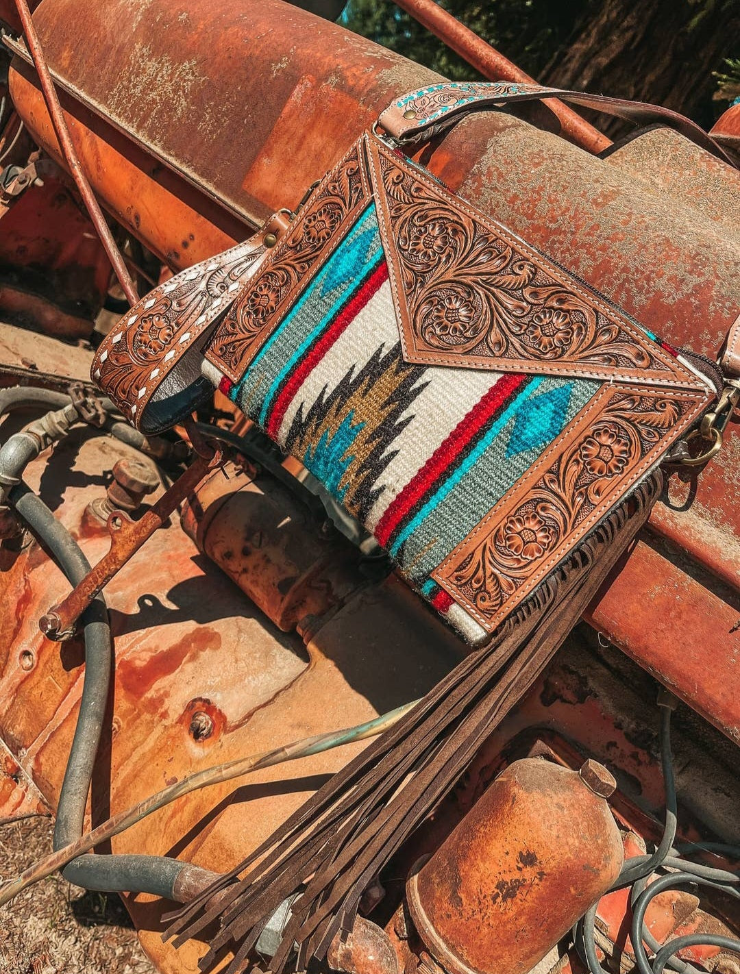 The Santa Cruz Leather Tooled Purse