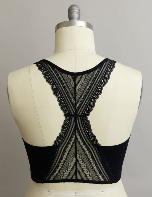 Seamless Front Lace Racerback Bralette