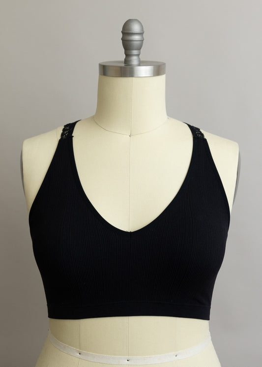 Seamless Front Lace Racerback Bralette