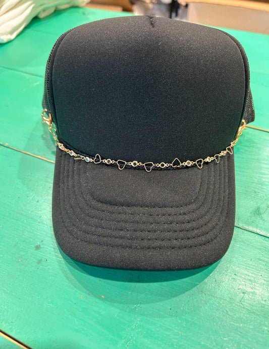 Gold Heart Trucker Hat Chain