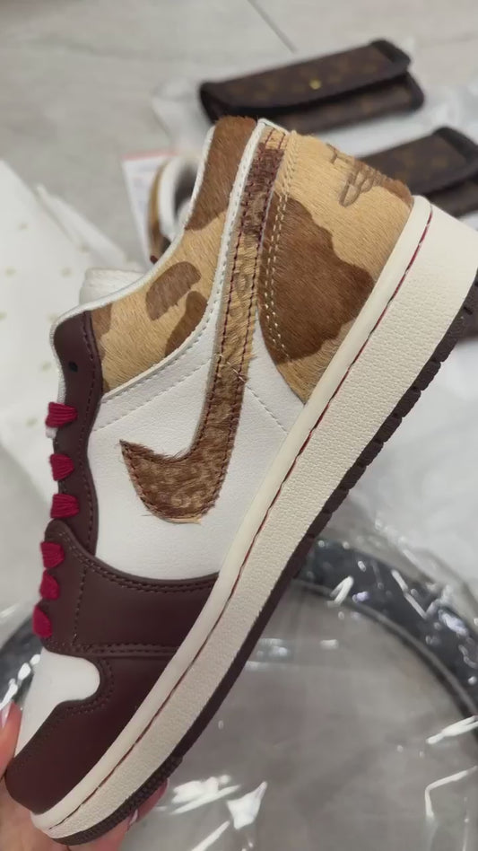 Brown Cowprint Tennie Shoses PREORDER ITEMS PLEASE READ DESCRIPTION CAREFULLY