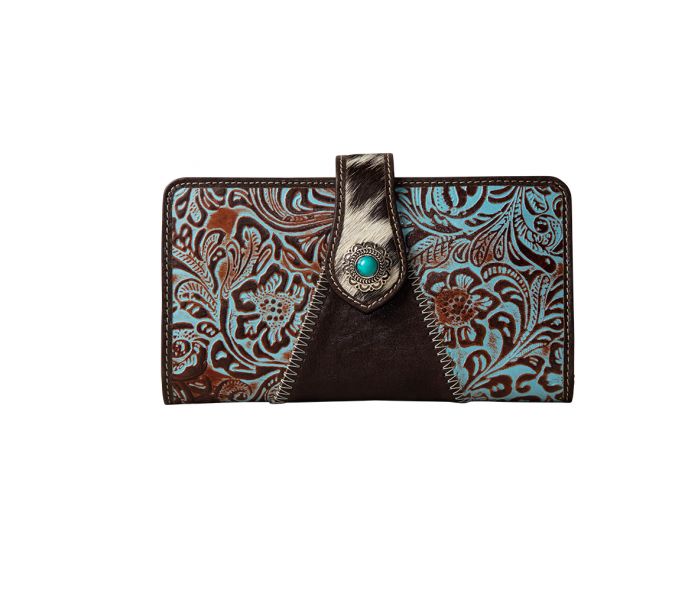 Myra Turquoise Western Wallet