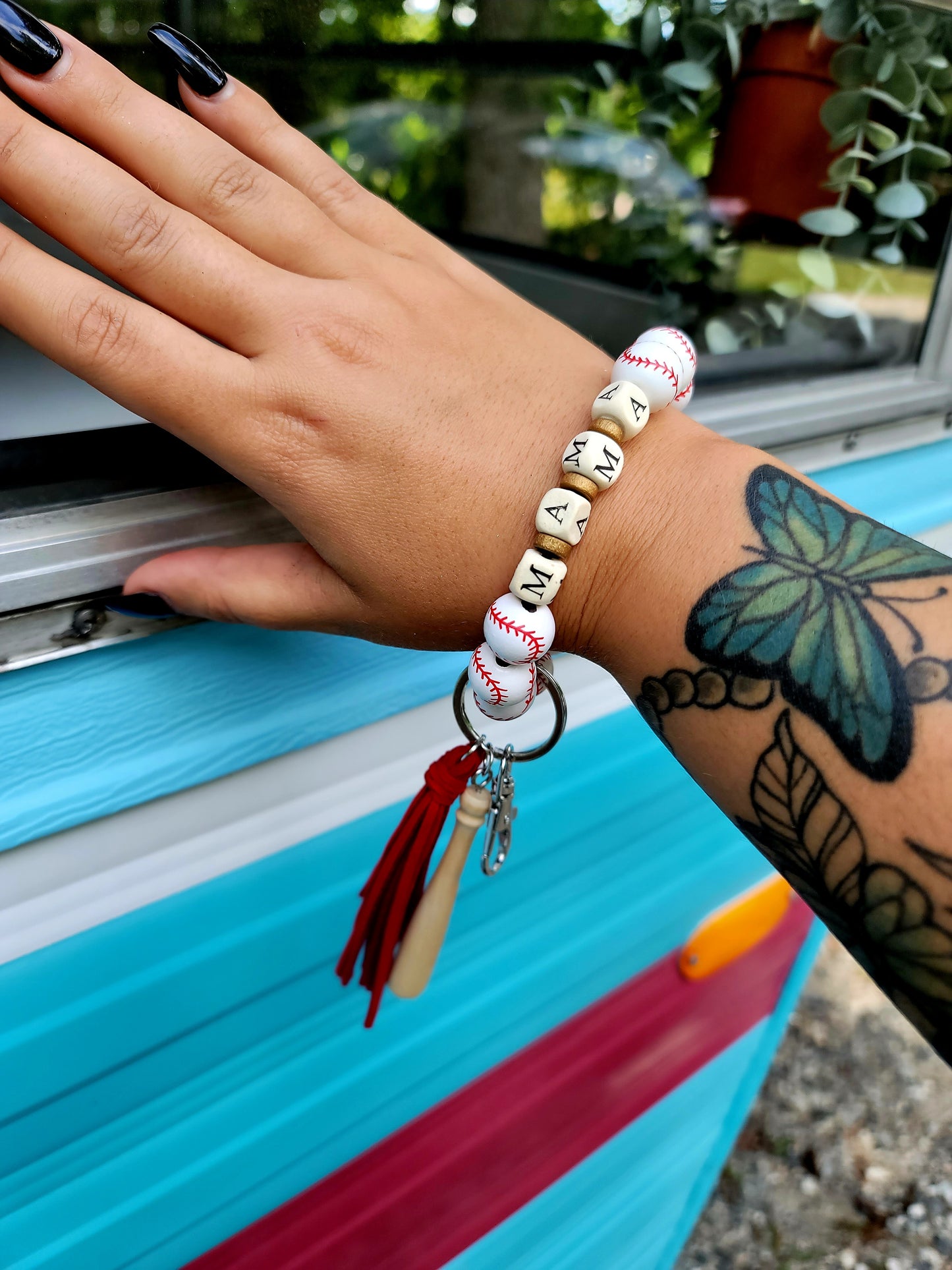 Baseball Mama Keychain Wristlet