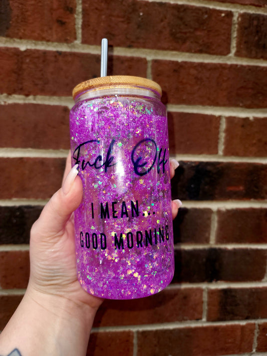 F@#$ Off Snowglobe Glass Tumbler